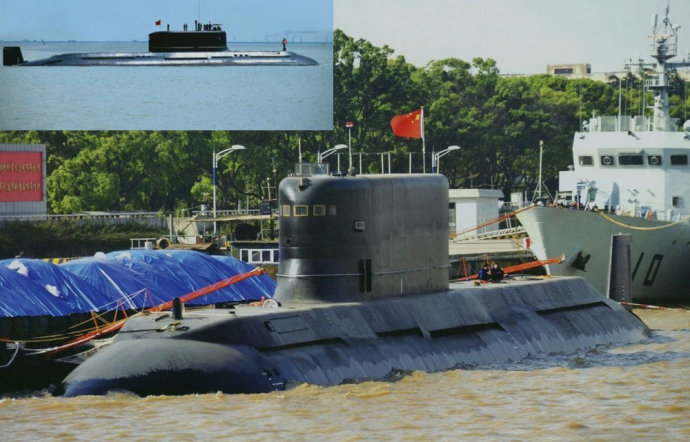 032型潛艇外型為水滴流線型，具備現代化潛艇的一般特征